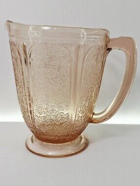 Vintage Jeannette Glass Pitcher - Pink "Cherry Blossom"